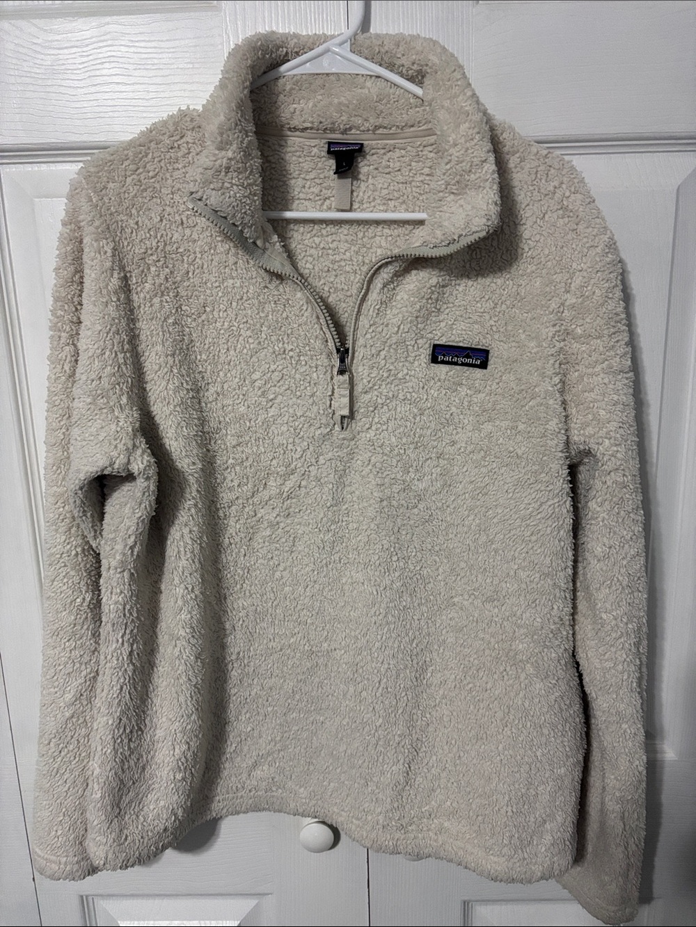 Patagonia Women's Los Gatos Cream Sherpa Quarter-Zip Pullover